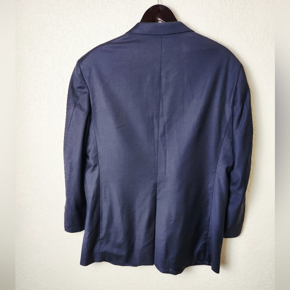 Brooks Brothers Wool Loro Piana Italy Gold Button Blazer Navy Blue Size 46R - Picture 2 of 10